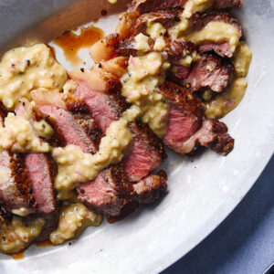 Beef Steak with Dijon Mustard Sauce